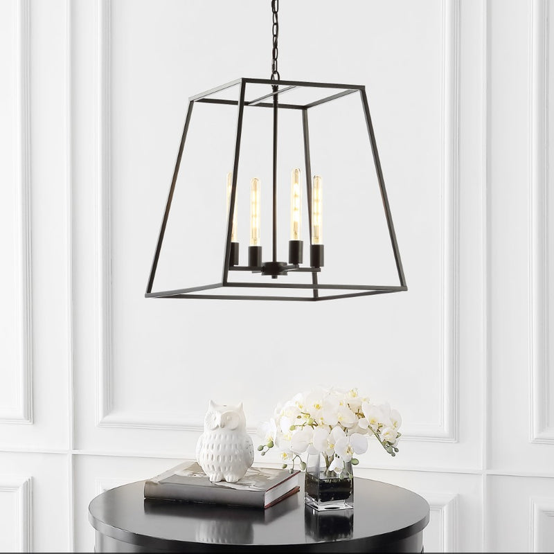 Hutson 21" Iron Modern Angled LED Chandelier - JONATHAN Y