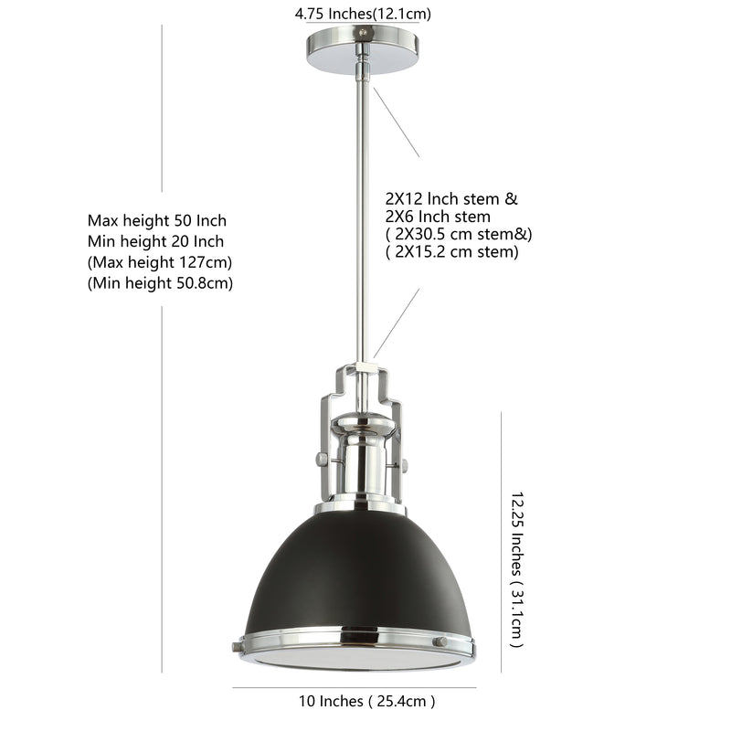 Homer Modern Industrial Iron LED Dome Pendant