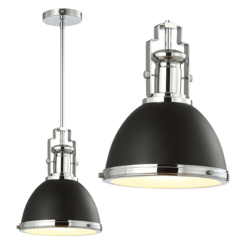 Homer Modern Industrial Iron LED Dome Pendant