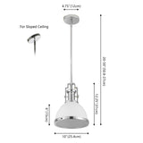 Homer Modern Industrial Iron LED Dome Pendant