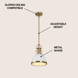 Homer Modern Industrial Iron LED Dome Pendant