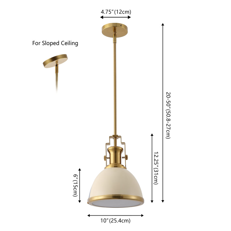 Homer Modern Industrial Iron LED Dome Pendant
