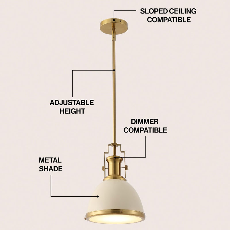 Homer Modern Industrial Iron LED Dome Pendant