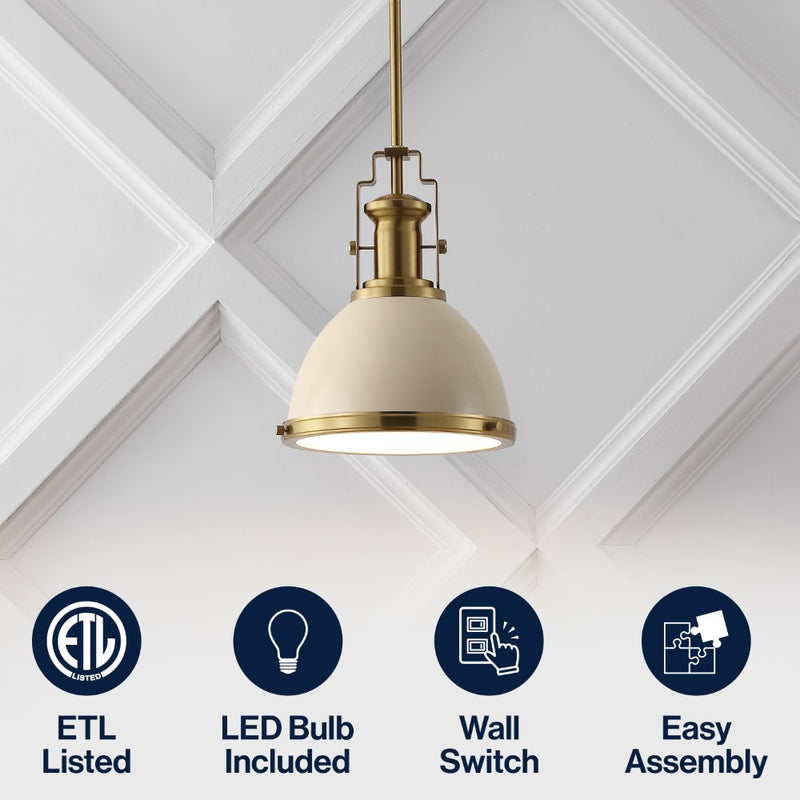 Homer Modern Industrial Iron LED Dome Pendant