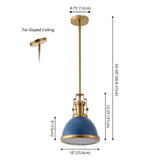 Homer Modern Industrial Iron LED Dome Pendant