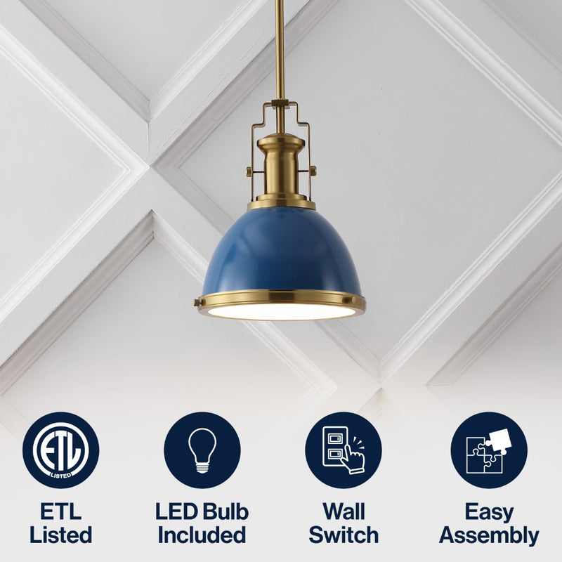 Homer Modern Industrial Iron LED Dome Pendant