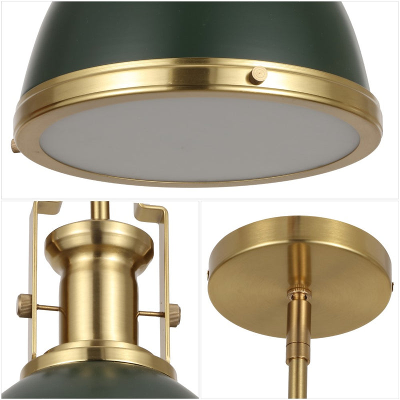 Homer Modern Industrial Iron LED Dome Pendant