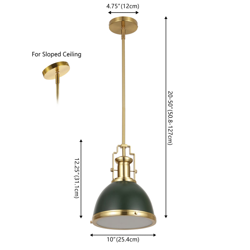 Homer Modern Industrial Iron LED Dome Pendant