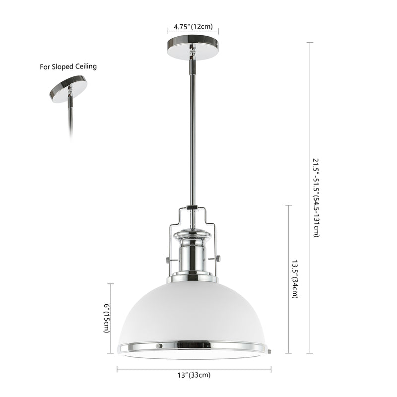 Homer Modern Industrial Iron LED Dome Pendant