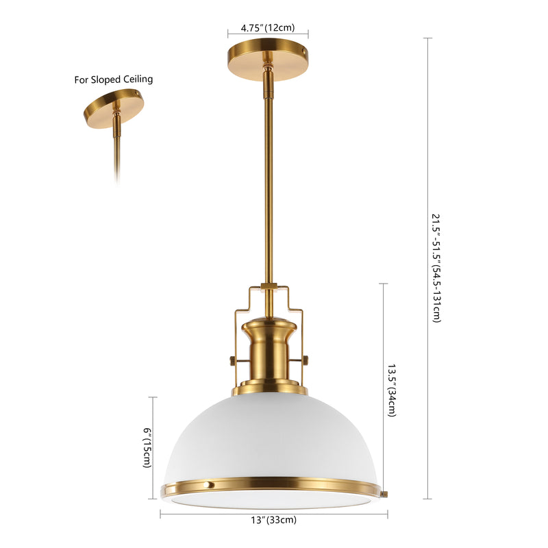 Homer Modern Industrial Iron LED Dome Pendant