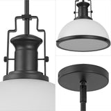 Homer Modern Industrial Iron LED Dome Pendant