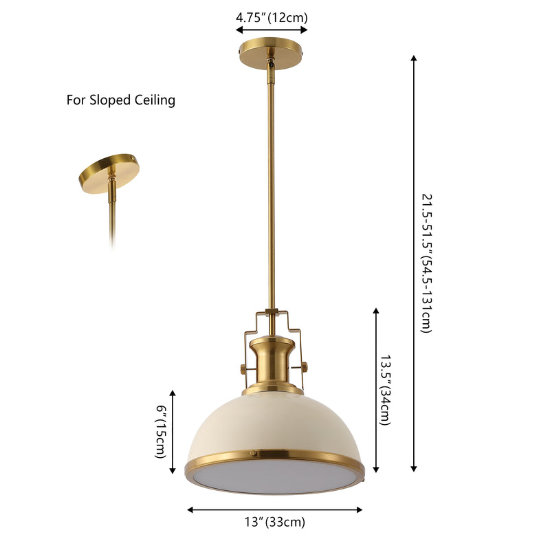 Homer Modern Industrial Iron LED Dome Pendant