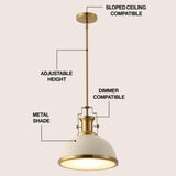 Homer Modern Industrial Iron LED Dome Pendant