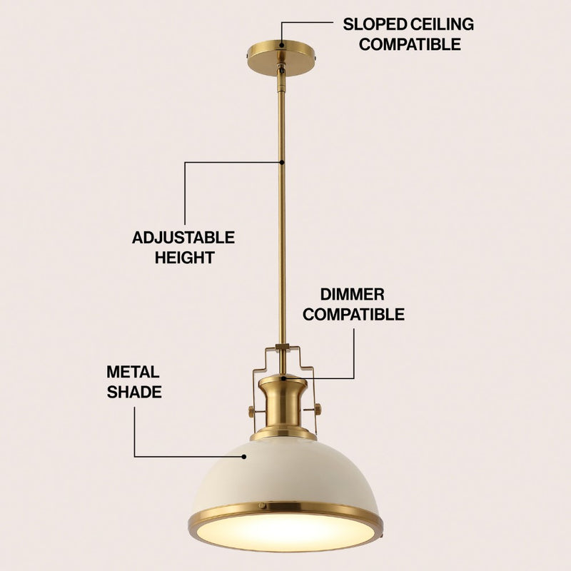 Homer Modern Industrial Iron LED Dome Pendant