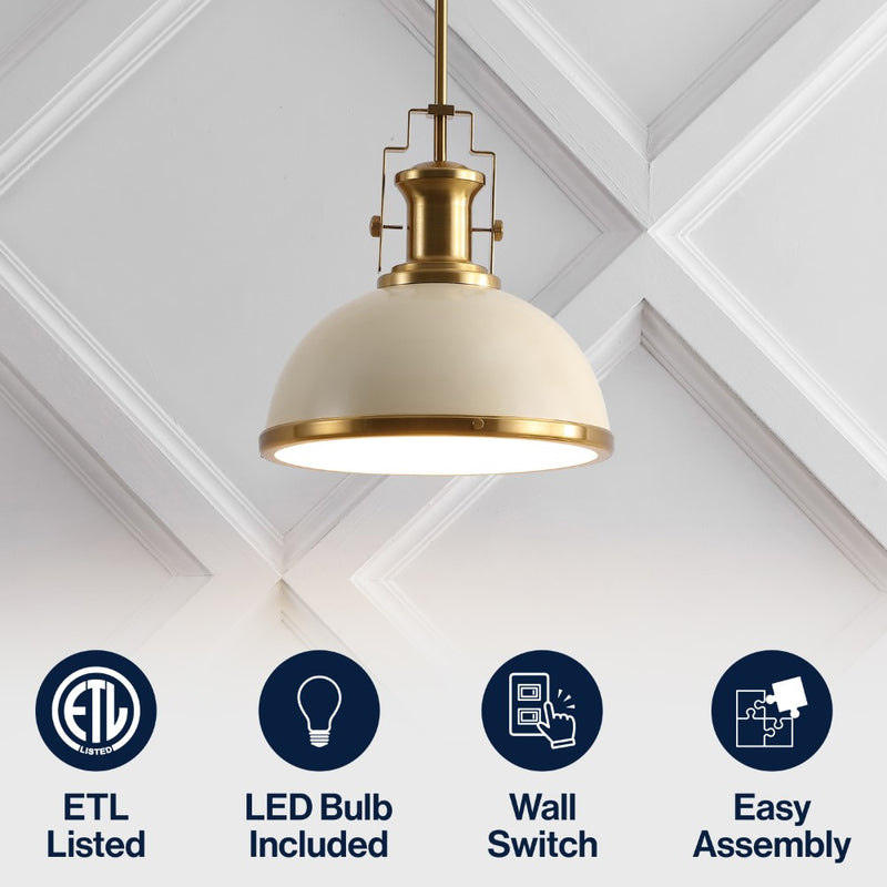 Homer Modern Industrial Iron LED Dome Pendant