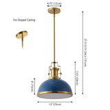 Homer Modern Industrial Iron LED Dome Pendant