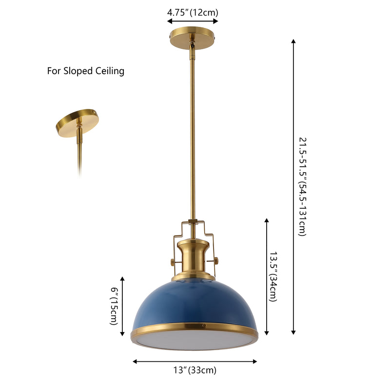 Homer Modern Industrial Iron LED Dome Pendant