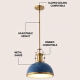 Homer Modern Industrial Iron LED Dome Pendant