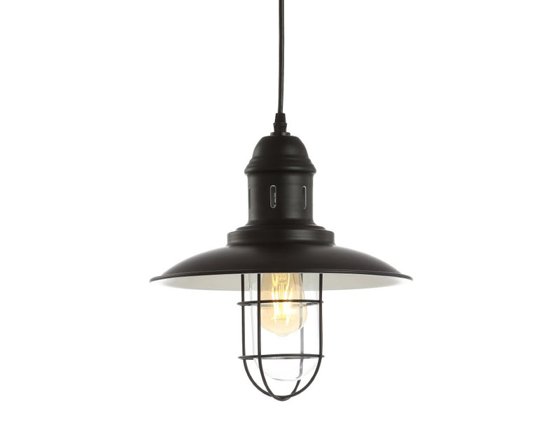 Deere 12" Adjustable Iron/Glass Cage Light LED Pendant - JONATHAN Y