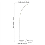 Curva 64" Metal Minimalist Modern LED Integrated Floor Lamp Chrome – DIM