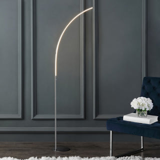 Curva 64" Metal Minimalist Modern LED Integrated Floor Lamp - JONATHAN Y