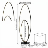 Looper 47" Metal Modern Contemporary Oval Dimmable Integrated LED Floor Lamp Black – DIM