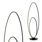 Looper 47" Metal Modern Contemporary Oval Dimmable Integrated LED Floor Lamp - JONATHAN Y