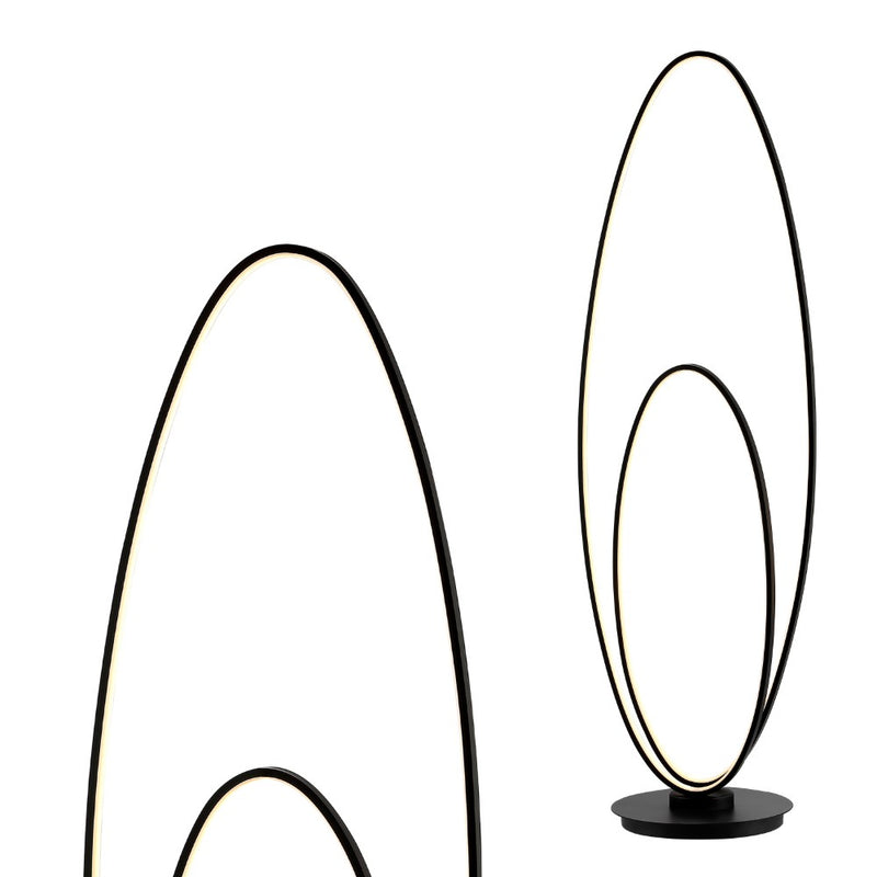 Looper 47" Metal Modern Contemporary Oval Dimmable Integrated LED Floor Lamp - JONATHAN Y