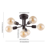 Marcel 20" Globe Farmhouse Modern Iron Bistro LED Semi Flush Mount - JONATHAN Y