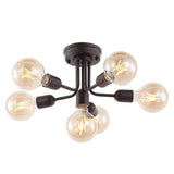Marcel 20" Globe Farmhouse Modern Iron Bistro LED Semi Flush Mount - JONATHAN Y
