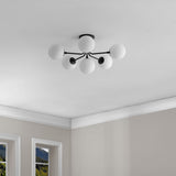 Olivier Parisian 24" Globe Modern Industrial Iron Bistro LED Semi Flush Mount