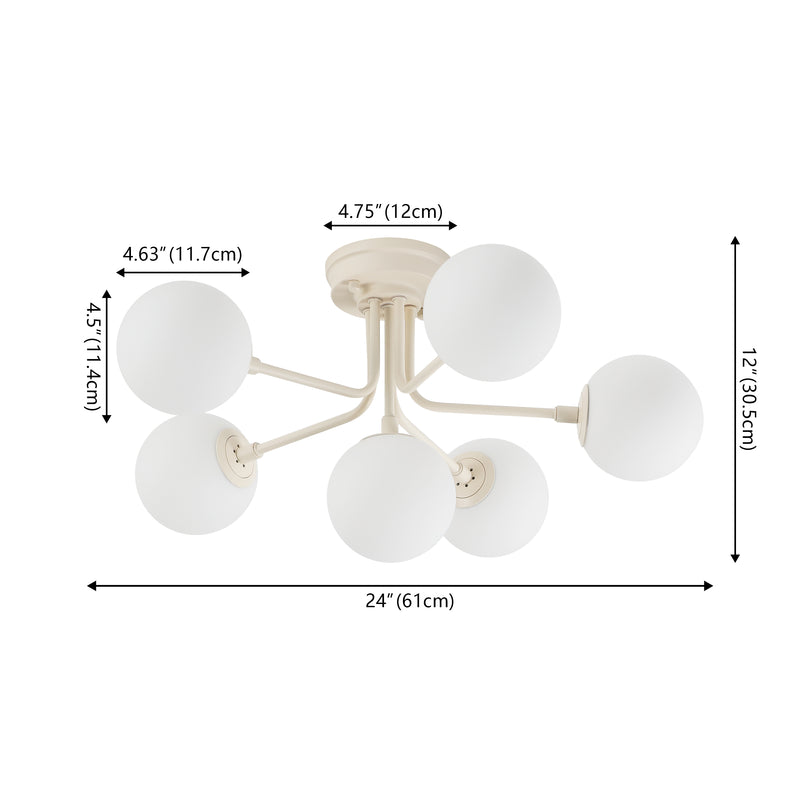 Olivier Parisian 24" Globe Modern Industrial Iron Bistro LED Semi Flush Mount