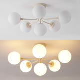 Olivier Parisian 24" Globe Modern Industrial Iron Bistro LED Semi Flush Mount