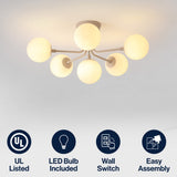 Olivier Parisian 24" Globe Modern Industrial Iron Bistro LED Semi Flush Mount