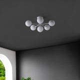 Olivier Parisian 24" Globe Modern Industrial Iron Bistro LED Semi Flush Mount