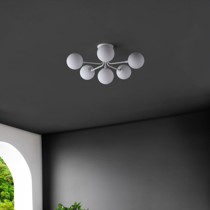 Olivier Parisian 24" Globe Modern Industrial Iron Bistro LED Semi Flush Mount