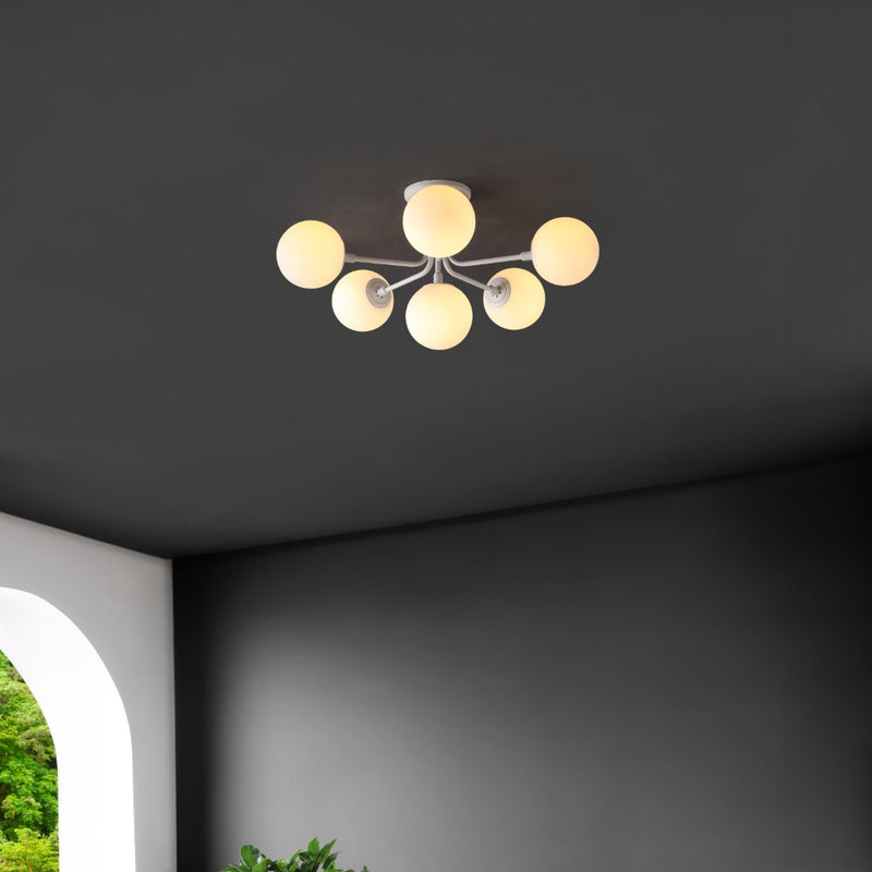 Olivier Parisian 24" Globe Modern Industrial Iron Bistro LED Semi Flush Mount