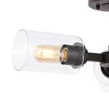 Jaymes 20" Farmhouse Industrial Iron Cylinder LED Semi Flush Mount - JONATHAN Y