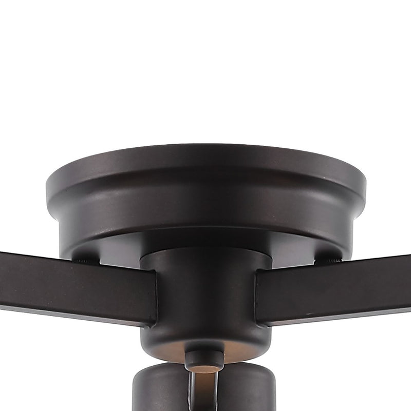 Orville 17" Farmhouse Industrial Iron Cylinder LED Semi Flush Mount - JONATHAN Y