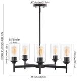 Orpheus 24" Farmhouse Industrial Iron Cylinder LED Chandelier - JONATHAN Y
