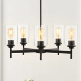 Orpheus 24" Farmhouse Industrial Iron Cylinder LED Chandelier - JONATHAN Y