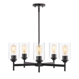 Orpheus 24" Farmhouse Industrial Iron Cylinder LED Chandelier - JONATHAN Y