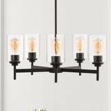 Orpheus 24" Farmhouse Industrial Iron Cylinder LED Chandelier - JONATHAN Y