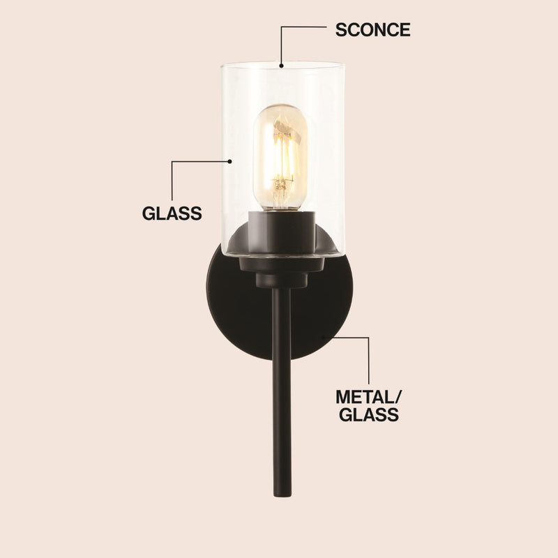 Juno Farmhouse Industrial Iron Cylinder LED Sconce