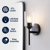 Juno Farmhouse Industrial Iron Cylinder LED Sconce