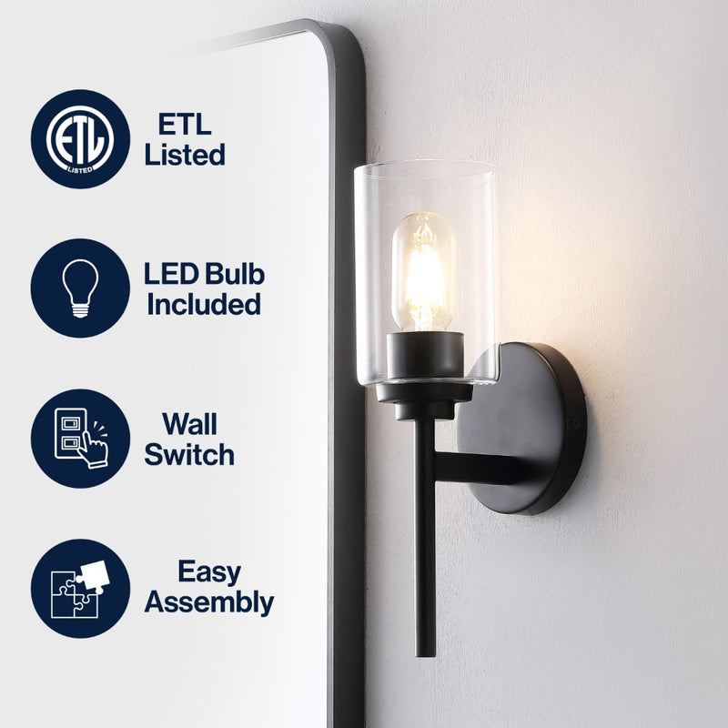 Juno Farmhouse Industrial Iron Cylinder LED Sconce