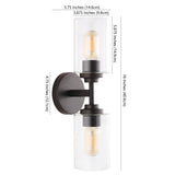 Cera Farmhouse Industrial Iron Cylinder LED Sconce - JONATHAN Y