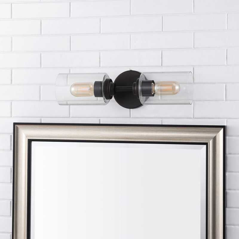 Cera Farmhouse Industrial Iron Cylinder LED Sconce - JONATHAN Y