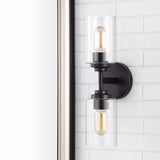Cera Farmhouse Industrial Iron Cylinder LED Sconce - JONATHAN Y