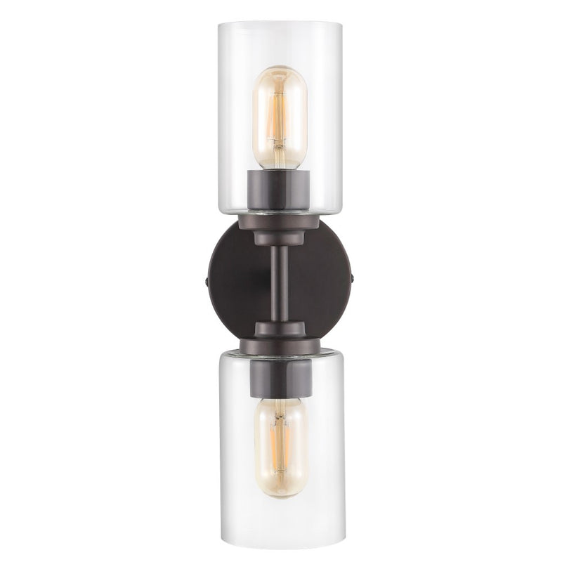 Cera Farmhouse Industrial Iron Cylinder LED Sconce - JONATHAN Y